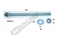 ÖN AĞIRLIK BAĞL.SAPLAMASI KISA SOMUNLU 25 CM