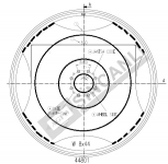 Rear Wheel Rim & Disc 8X 44 Assy.